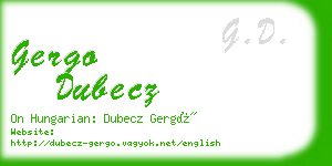 gergo dubecz business card